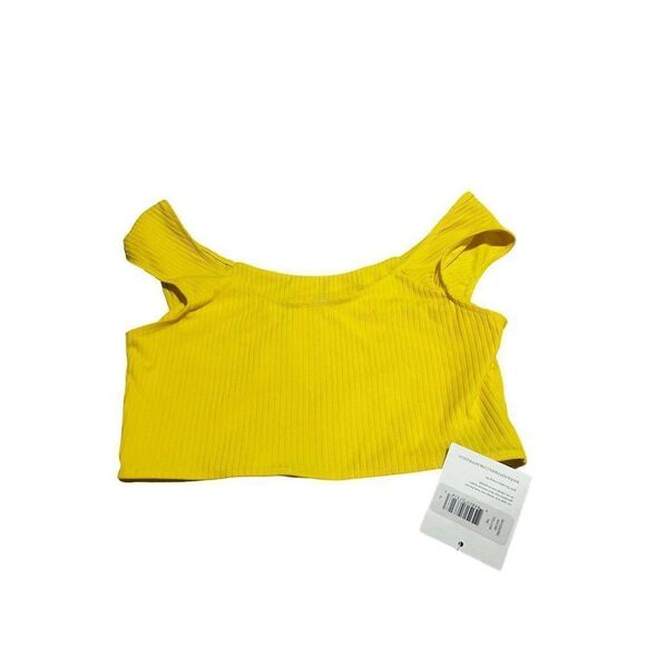 NWD MARA HOFFMAN Naomi yellow crop off shoulder swim top size XL - Picture 8 of 8